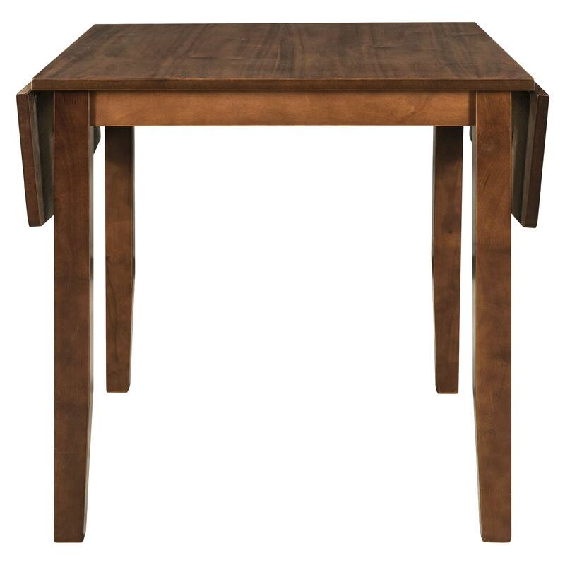Wooden 3-Piece Breakfast Nook Dining Table Set with Extendable Drop Leaf & Ladder Back Chairs for Small Apartments
