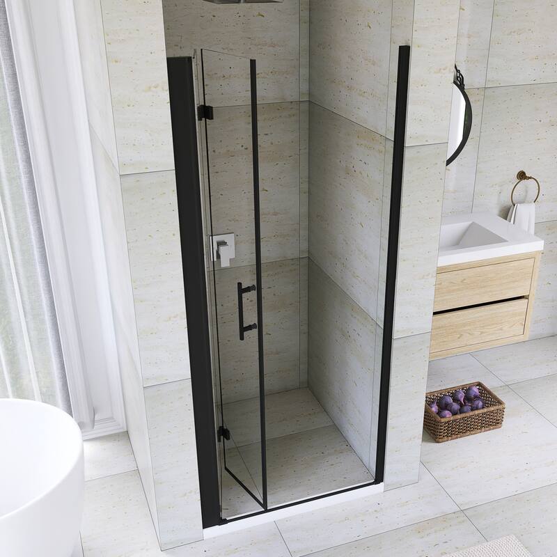 Bifold Framed Shower Door in Matte Black Finish