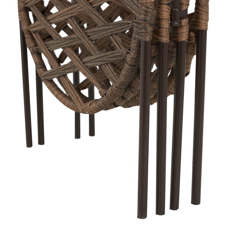 Copper Metal Handmade Foldable Woven 4 Panel Geometric Partition Room Divider Screen with Cutouts