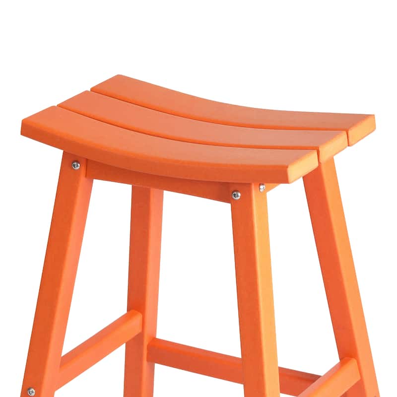 Laguna Hdpe All Weather Outdoor Patio 24" Saddle Seat Counter Stool (Set Of 2)