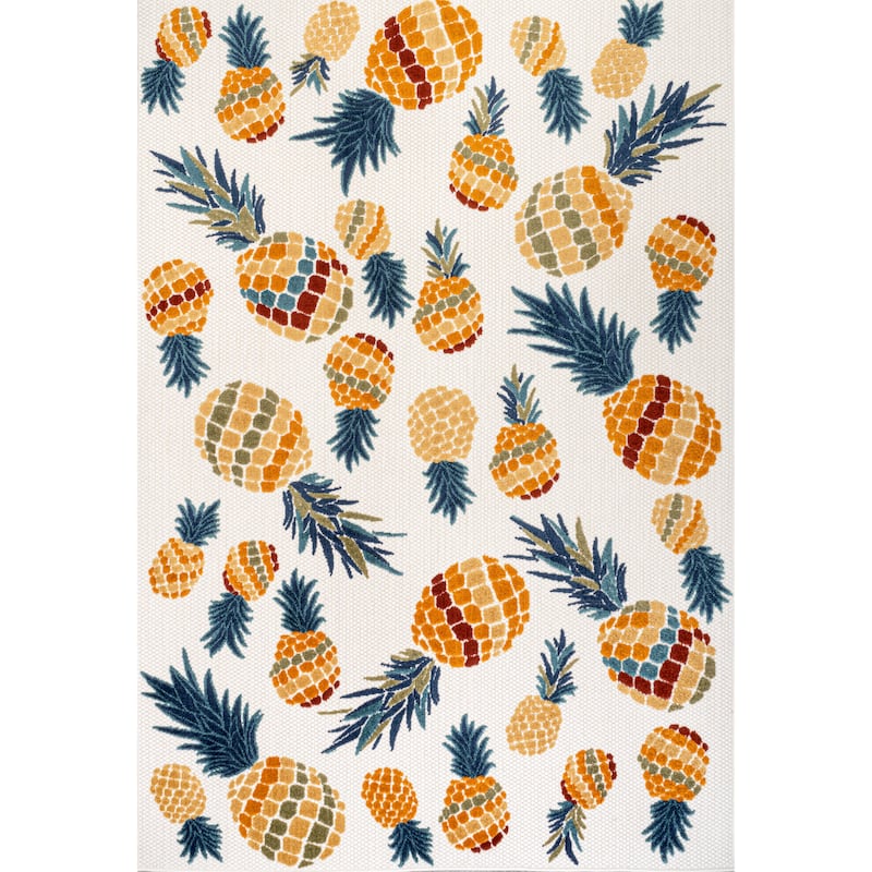 JONATHAN Y Limone Bold Pineapple High-Low Indoor/Outdoor Area Rug - 5 X 8