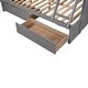 preview thumbnail 11 of 44, Versatility Twin over Full Wooden Kids Bed Bunk Bed with Two Storage Drawers,Ladder and Guardrails