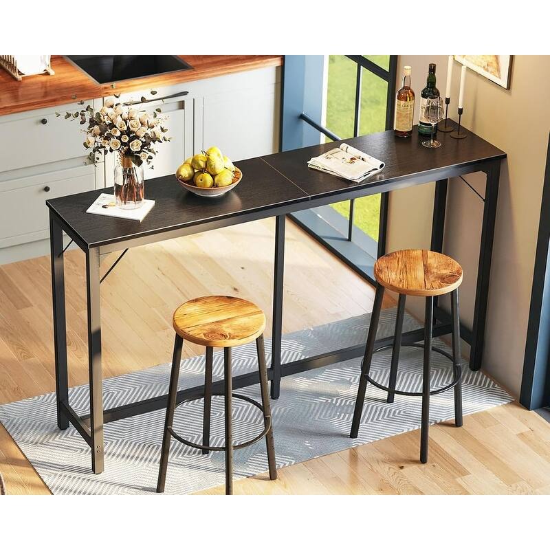 71 Inch Bar Table, Bar Height Pub Table with Sturdy Legs