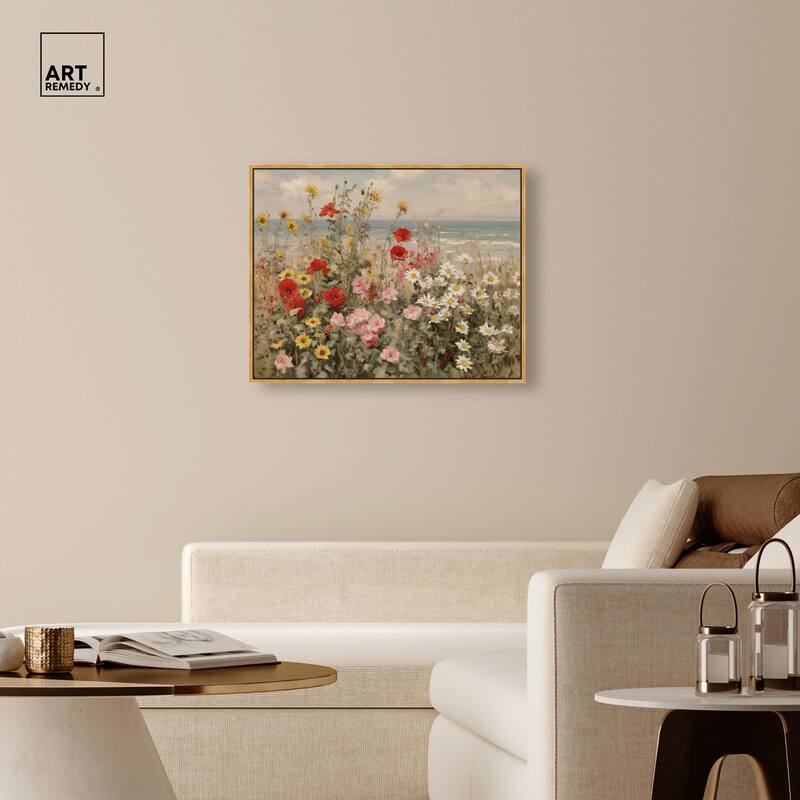 Misty Ocean Field II Canvas by Art Remedy