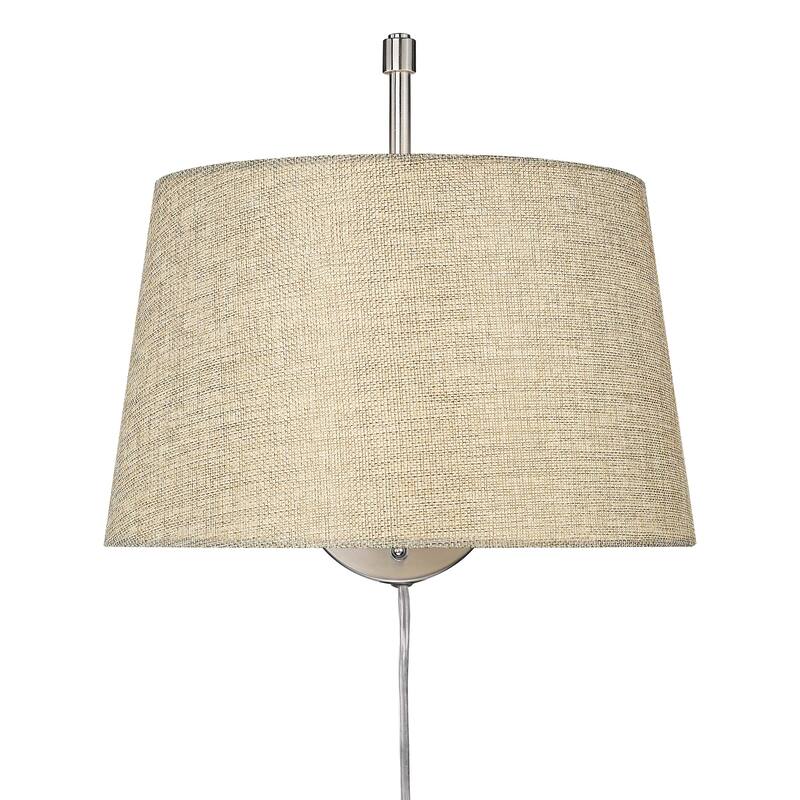 Wry Lighting Ryleigh 1-light Swing Arm Wall Lamp in Pewter and Natural Sisal shade - 1 Light Articulating Wall Sconce
