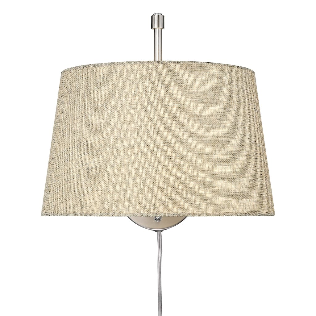 Wry Lighting Ryleigh 1-light Swing Arm Wall Lamp in Pewter and Natural Sisal shade - 1 Light Articulating Wall Sconce
