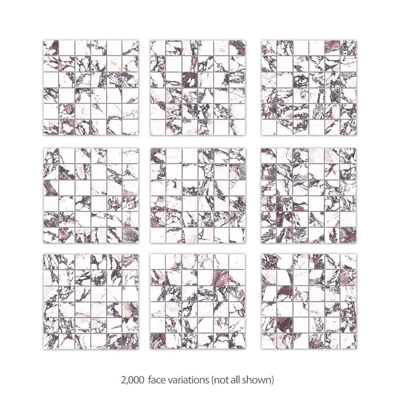 Merola Tile Touche 2" Square Rubis 11-3/4" x 11-3/4" Porcelain Floor and Wall Tile - (1 Tile)