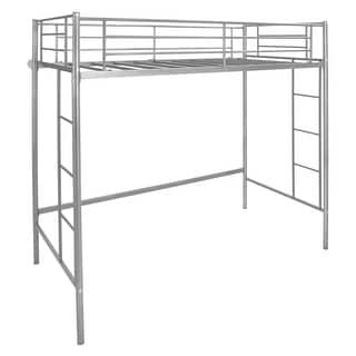 Costway Twin Size Loft Bed Heavy Duty Metal Loft Bed Frame with Safety