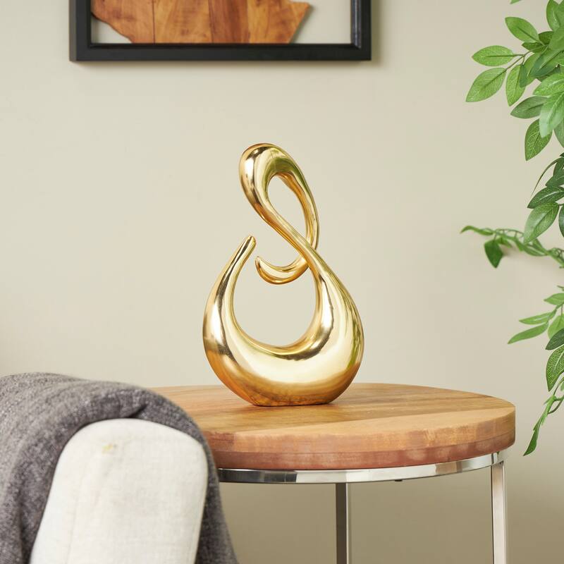 Contemporary Aluminum Metal Swirl Abstract Sculpture - Dark Gray or Gold