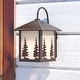 preview thumbnail 1 of 10, VAXCEL Yosemite 12.5 in. H 1-Light Burnished Bronze Rustic Tree Outdoor Wall Sconce, Steel, White Tiffany Glass Shade Burnished Bronze - 8-in W x 12.5-in H x 9-in D