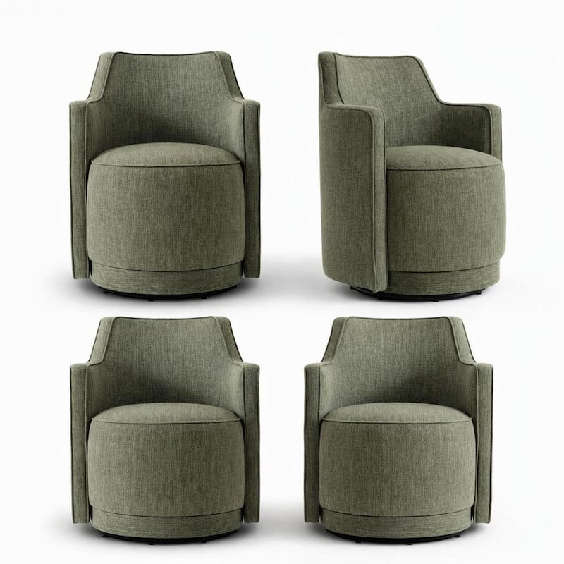 19" Upholstered Swivel Dining Chair(Set of 4)
