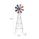 preview thumbnail 4 of 7, Glitzhome 41.25"H Stars & Stripes Metal Wind Spinner Wall decor Yard Stake