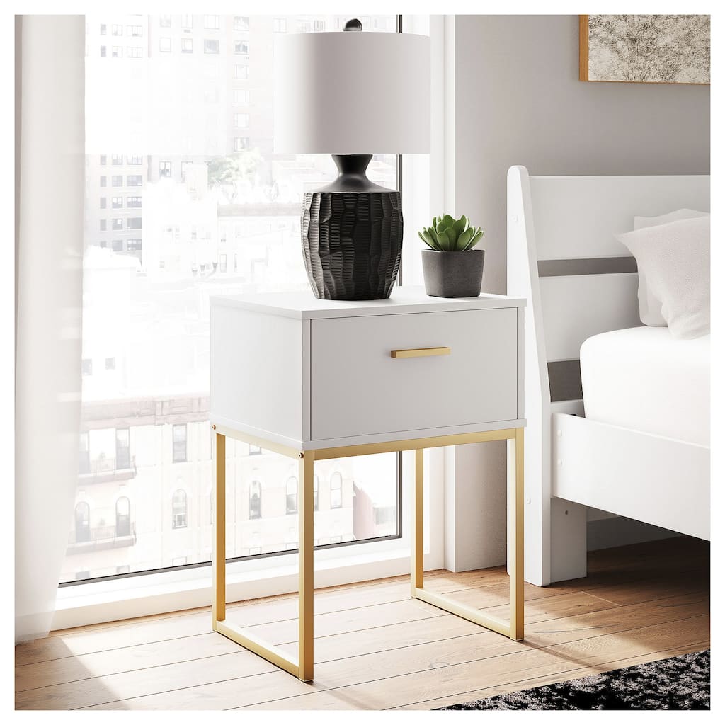 Signature Design by Ashley Socalle White/Gold Nightstand