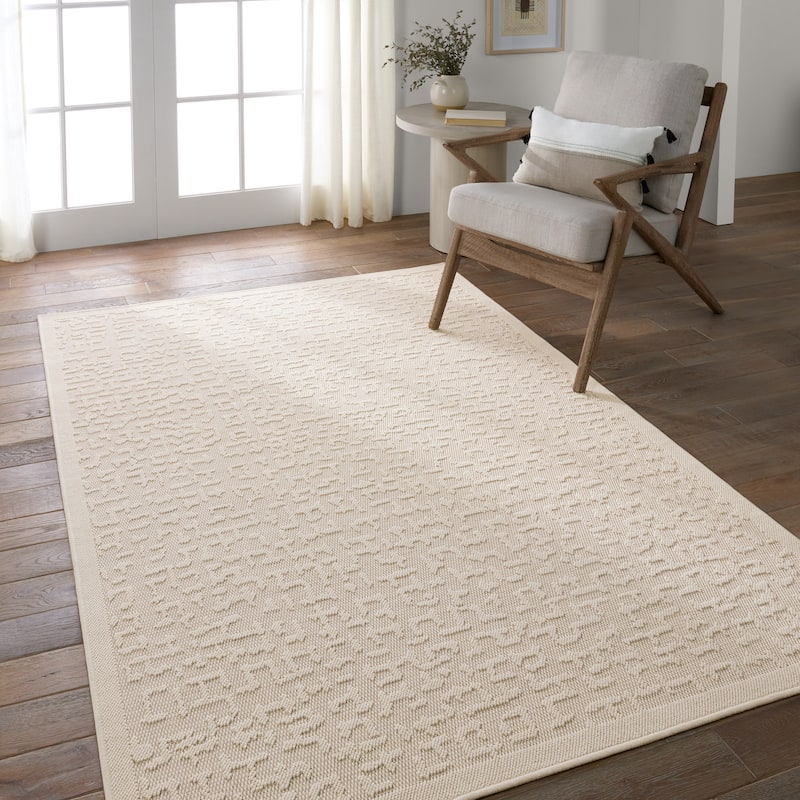 Axiom Indoor/Outdoor Abstract Cream Area Rug - 5'X8'