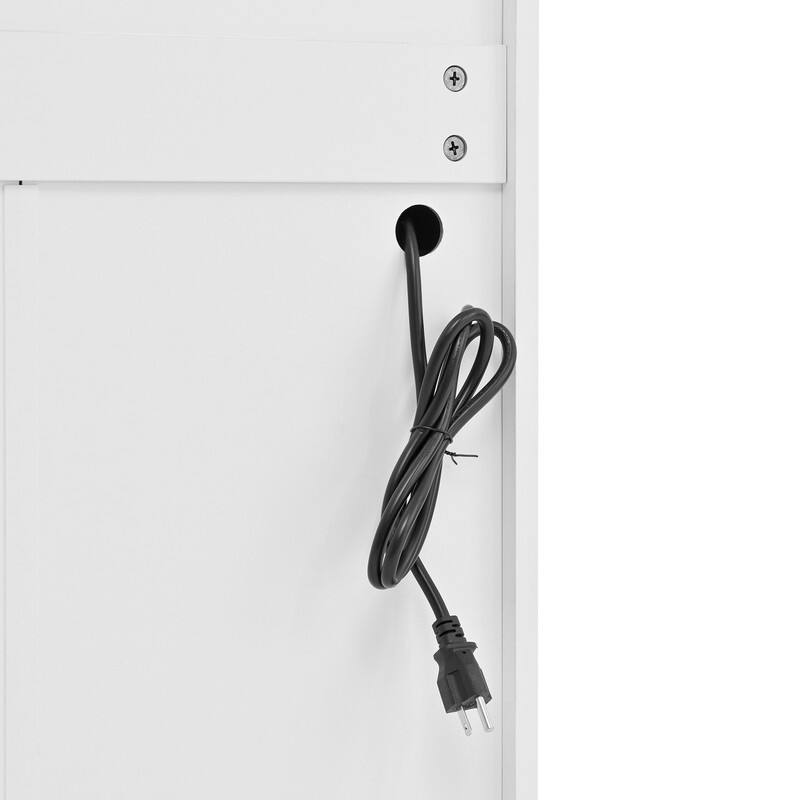 Freestanding 78" Tall Kitchen Pantry Storage Cabinet with Drop-Down Surface and Adjustable Shelves,Power Outlet for Organization