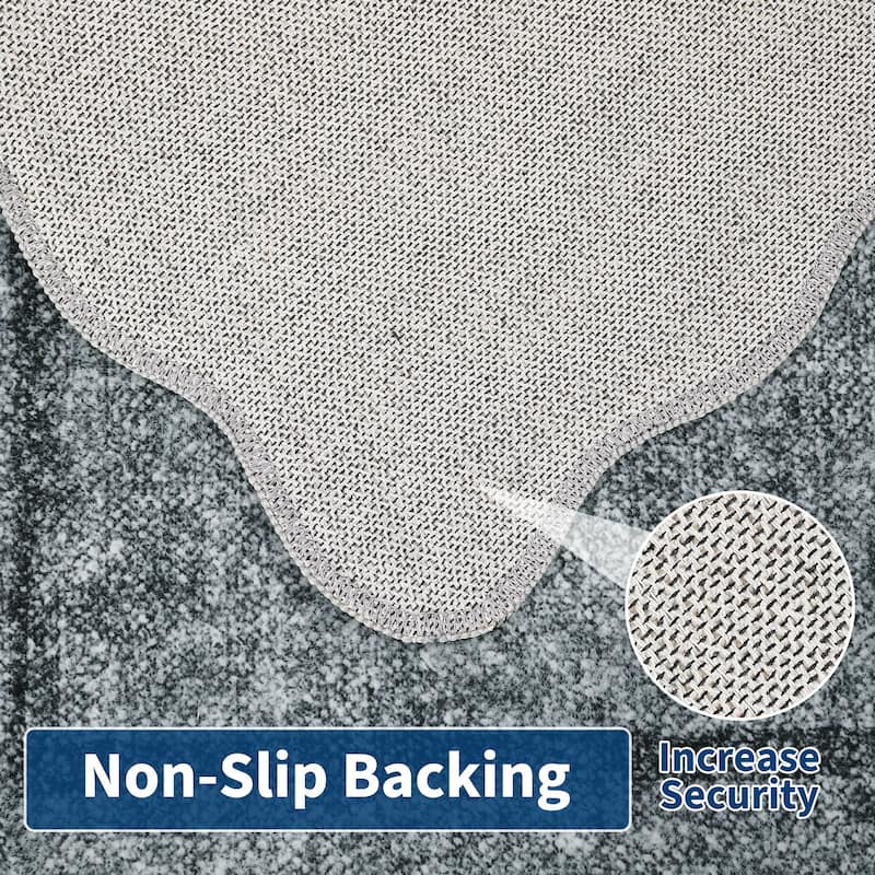 Garvee Scallop Solid Washable Area Rug
