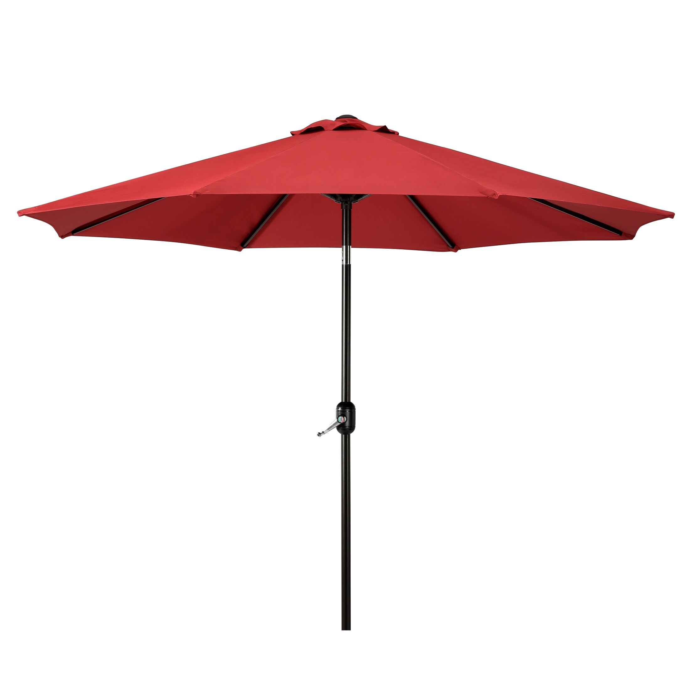 Baiona 9 ft. Classic Scalloped Fringe Half Market Patio Umbrella with Crank, Push Button Tilt and UV Protection, by JONATHAN Y