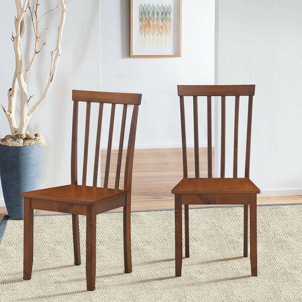 Shop Set Of 2 Dining Chair With Solid Wooden Legs Walnut On Sale Overstock 31647172