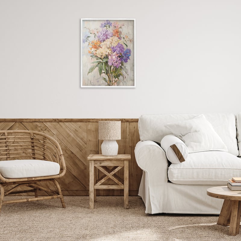 Stupell Abstract Hydrangea Clusters Framed Giclee Art Design By Franklyn Gregory