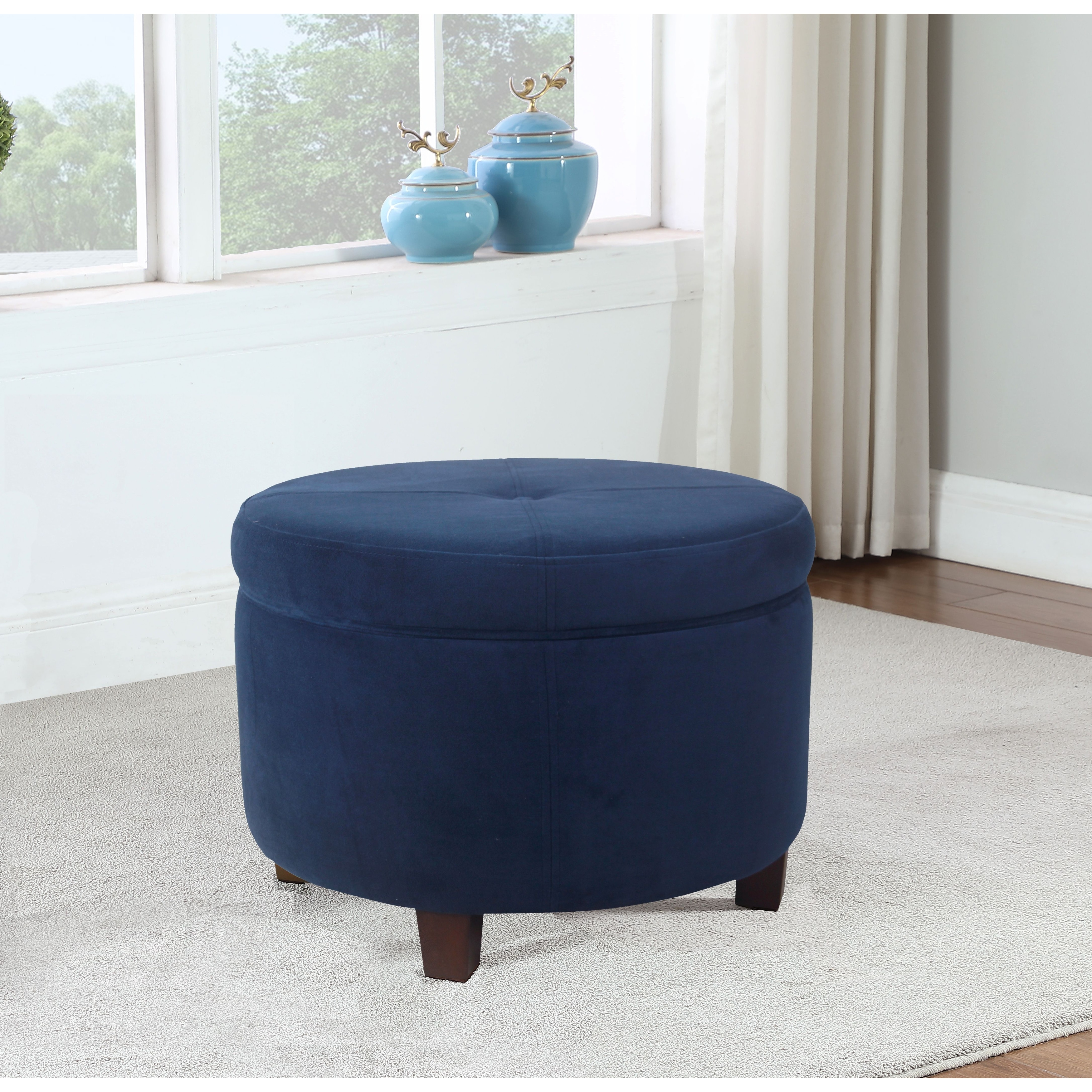 Porch & Den Rockwell Large Round Storage Ottoman