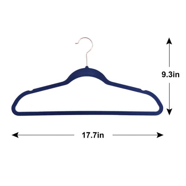 dimension image slide 3 of 8, Hanger Sets Heavy Duty Velvet Hangers 50 Pack-Non Slip &Ultra Thin - 50pack