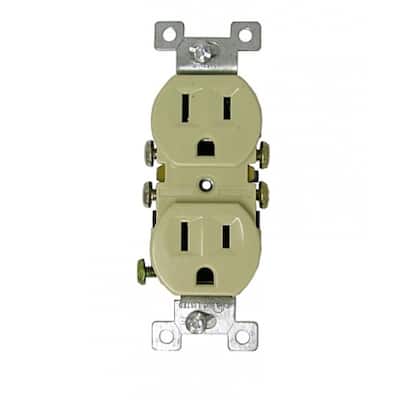 American Imaginations 8.63 in. x 12.13 in. x 1.88 in. Electrical Receptacle in Ivory; Ivory Hardware - N/A