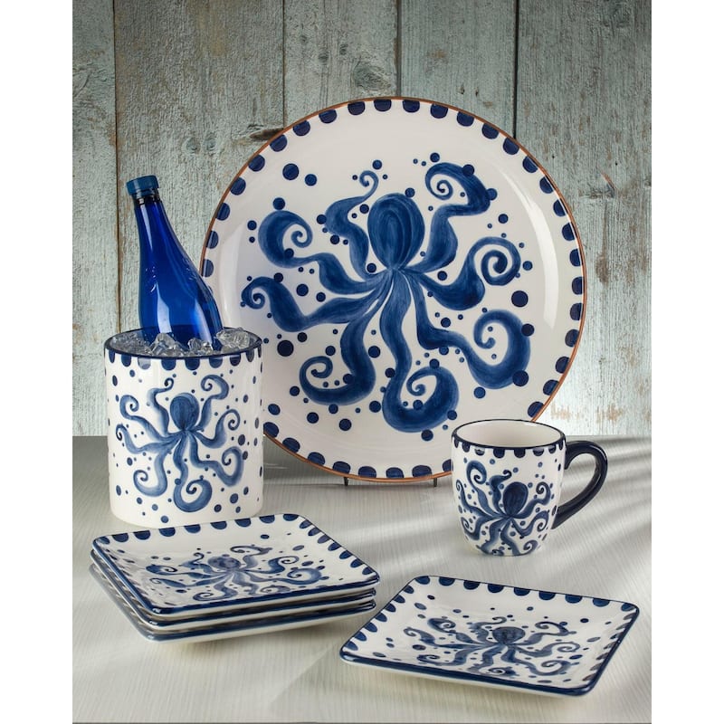 Euro Ceramica Octopus 19'' Oversized Oval Serving Platter
