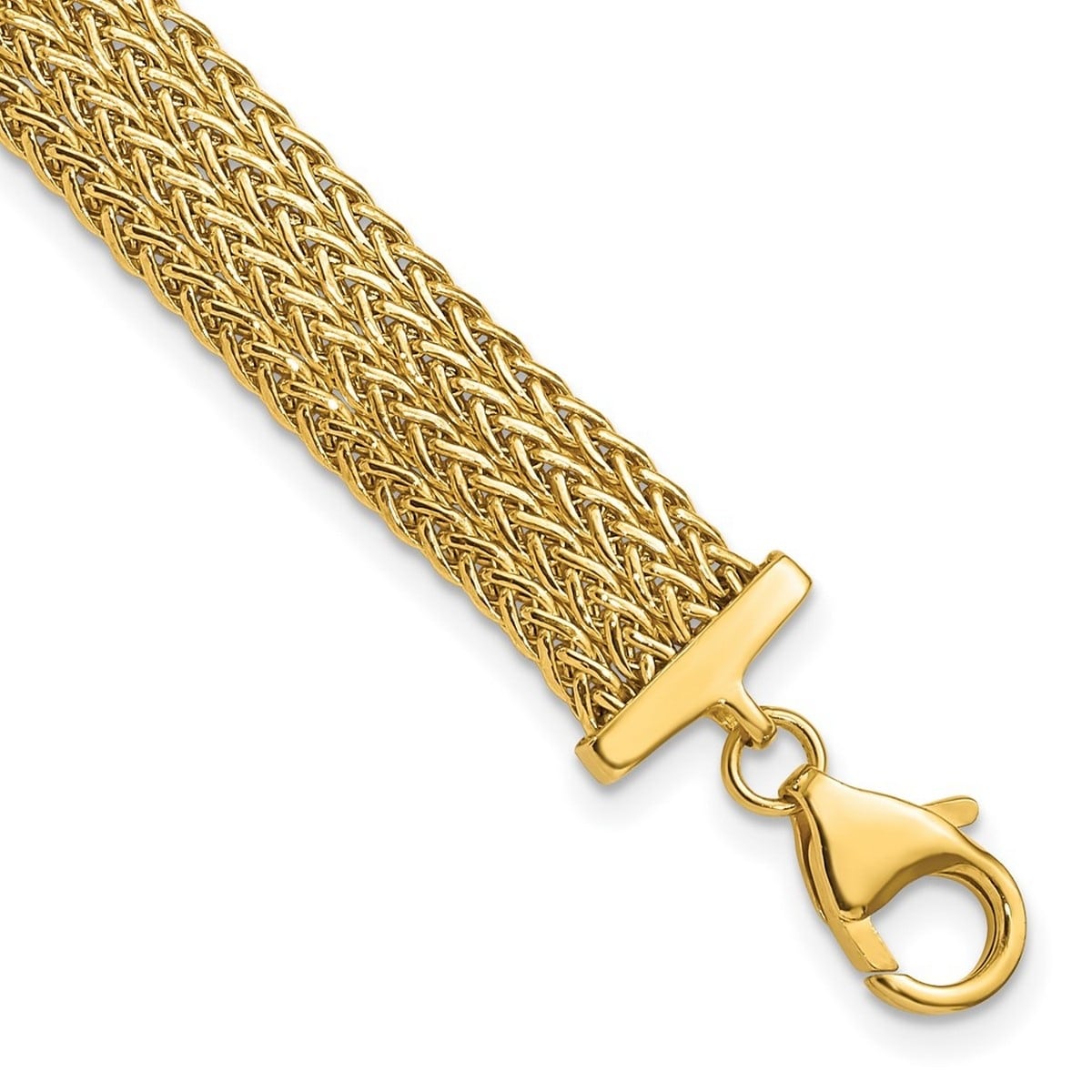 Curata 14k Yellow Gold Italian 7.5" 9.2mm Wide Mesh Toggle Bracelet