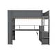 preview thumbnail 10 of 14, Full Size Wood Gaming Loft Bed with Multiple Storage, Desk and USB for Home,Grey
