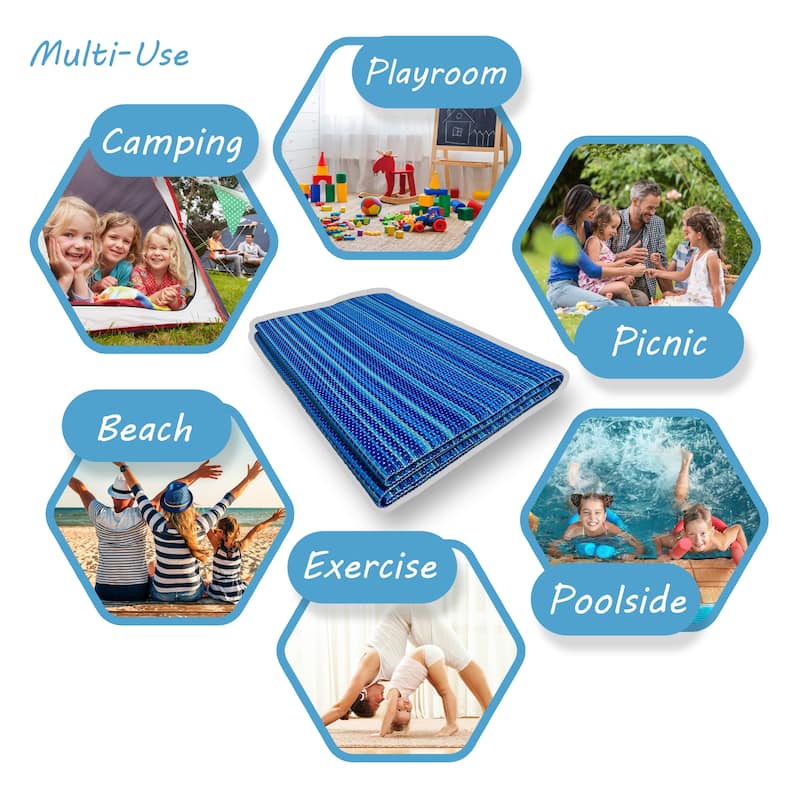 Lalune Beach Stripe Indoor Outdoor Area Rug