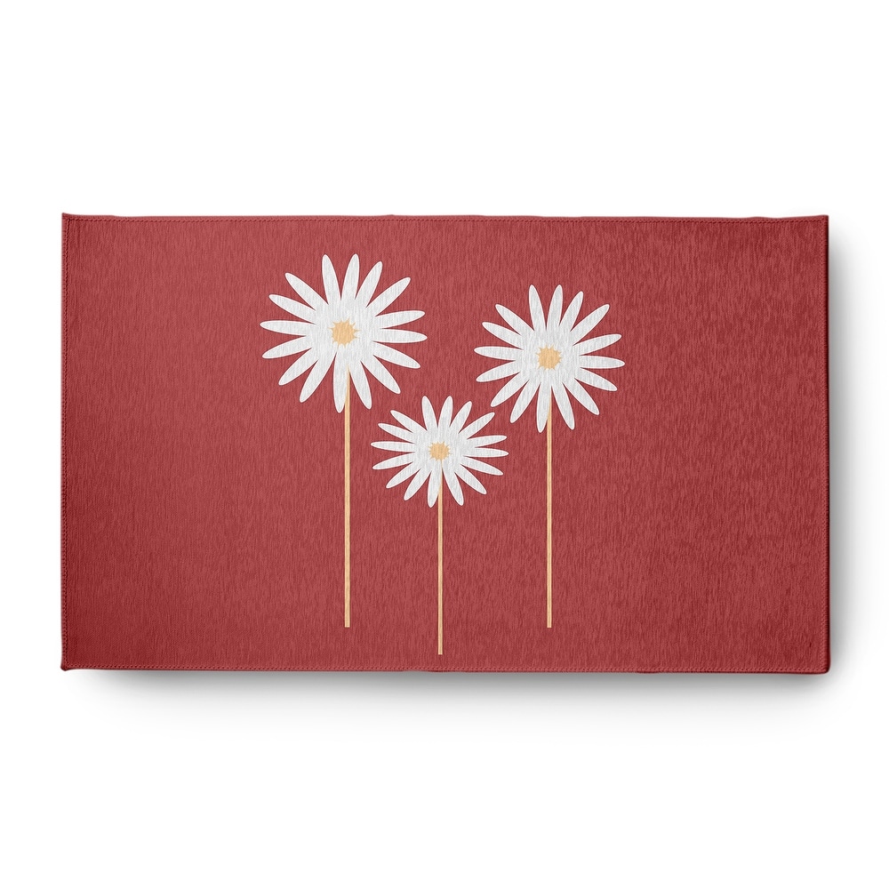 Floral Print Spring Chenille Indoor/Outdoor Rug