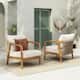 Option Teak look + Beige cushion + Brown rope