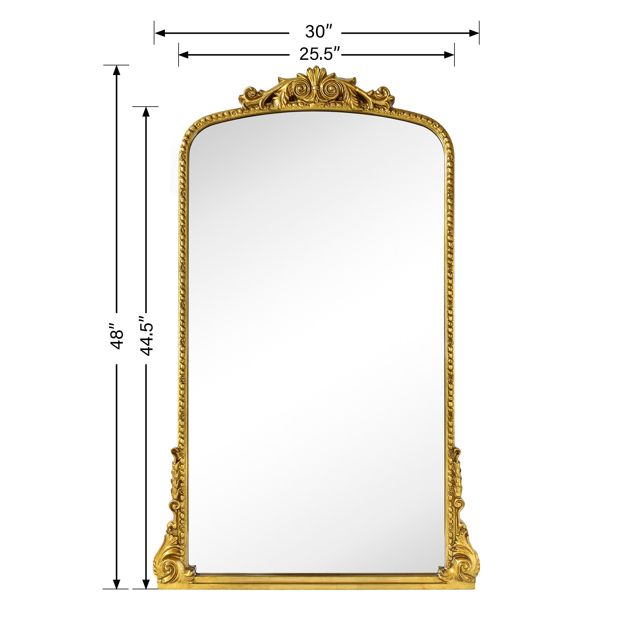 TEHOME Gold Contemporary Floor Mirror for Bathroom & Living Room