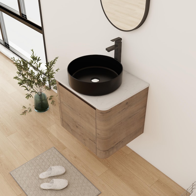 Bathroom Vanity With Sink In 24/30 Inch, Floating Bathroom Vanity With Soft Close Door