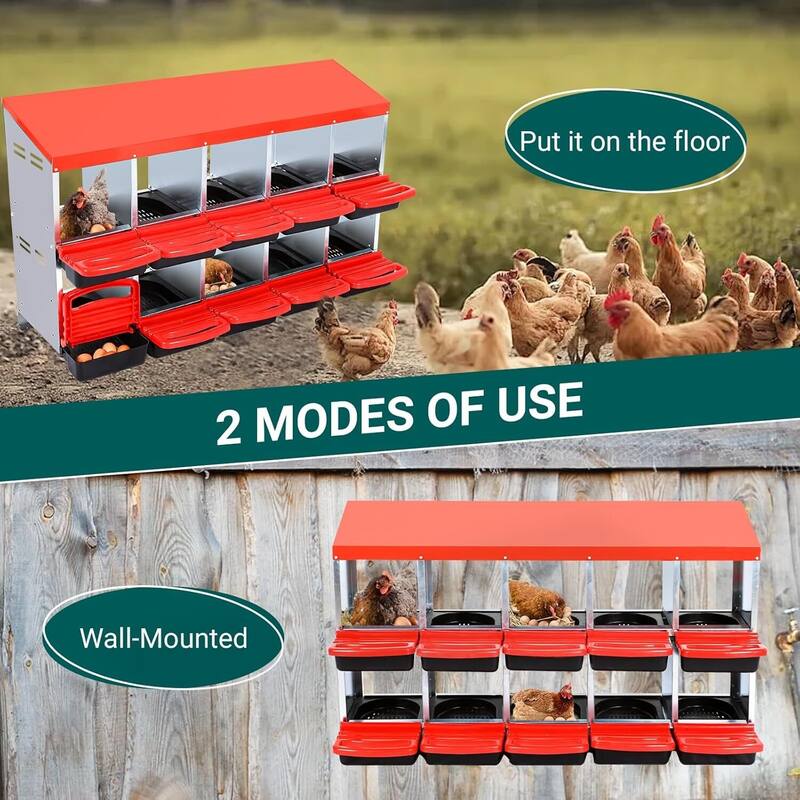 Nesting Boxes for Chickens with Lid Cover