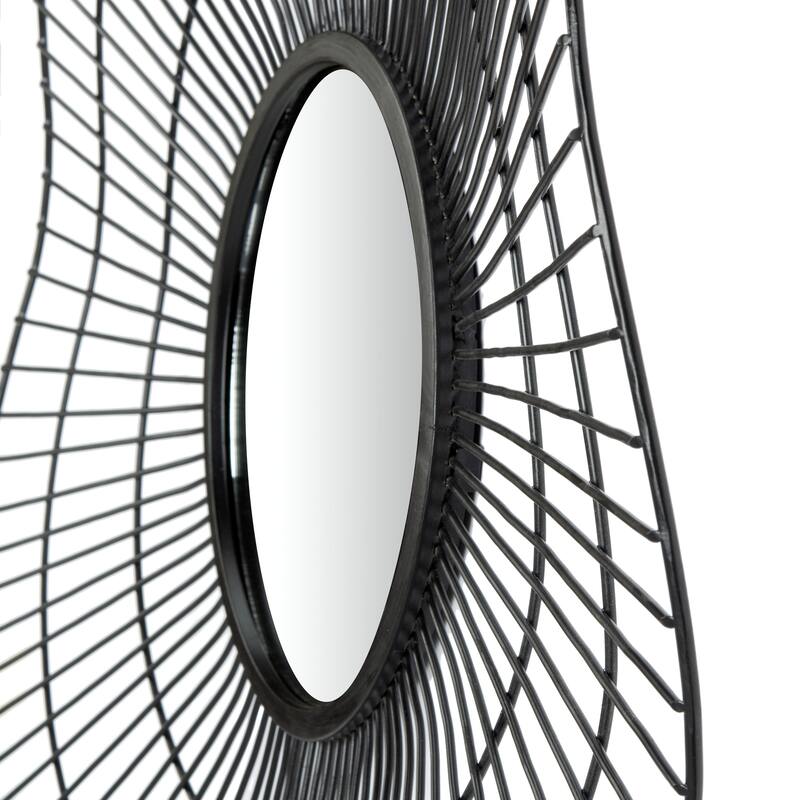 SAFAVIEH Genesis 30-inch Modern Black Round Mirror - 30" W x 2.3" L x 30" H - 30Wx2Dx30H