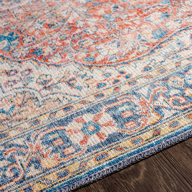 Livabliss Traditional Colin Medallion Washable Area Rug