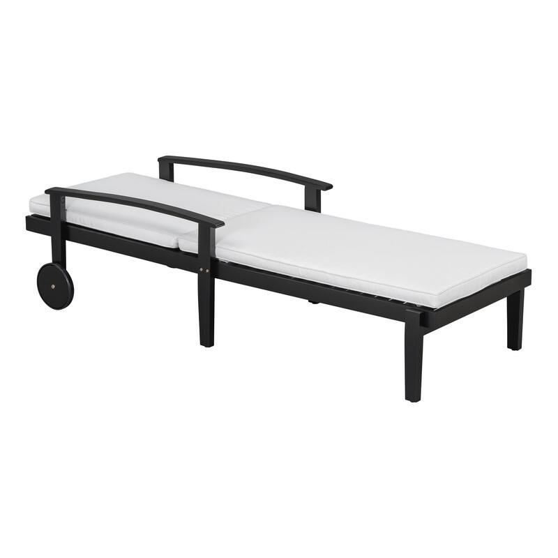 Spruce & Spring Acacia Wood Reclining Chaise Lounge