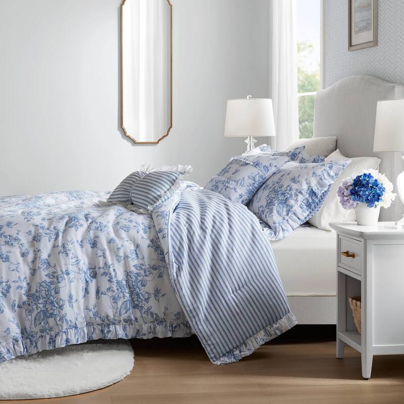 5 Pieces Full/Queen Comforter Set with Decorative Pillows