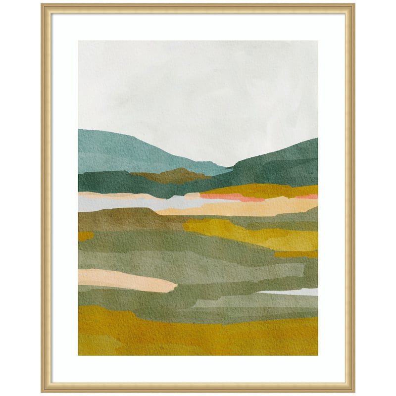 Kate and Laurel Framed Art Vibrant Abstract by Nikita Jariwala - 34x42 - Gold