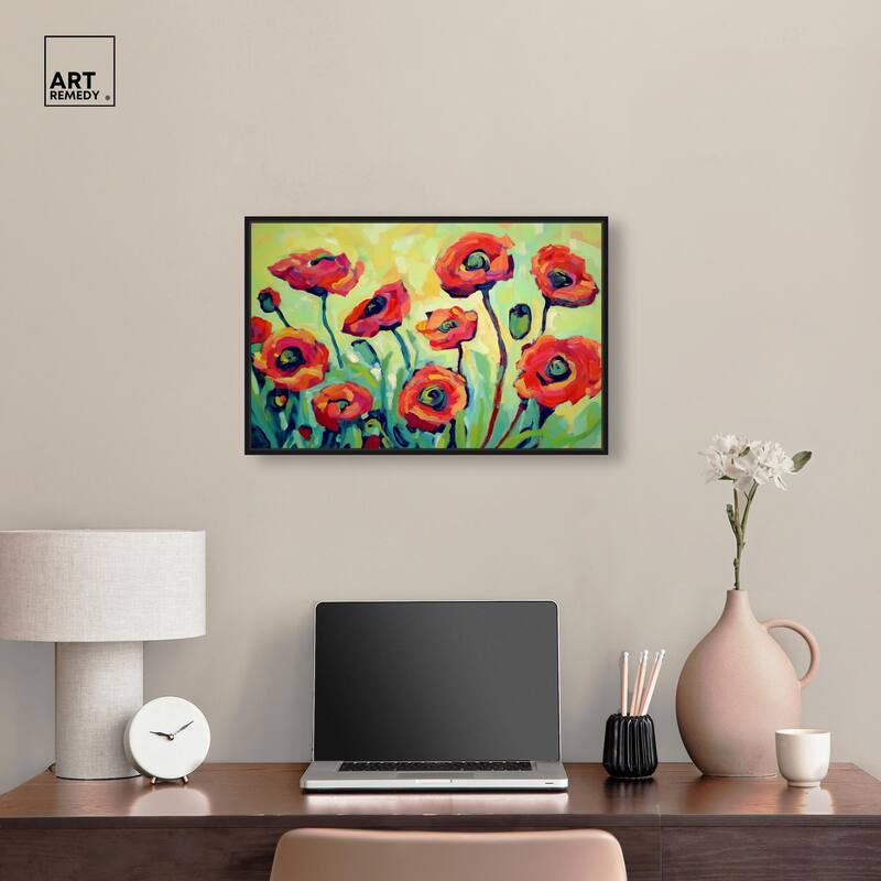 Red Poppy Field I Canvas by Art Remedy