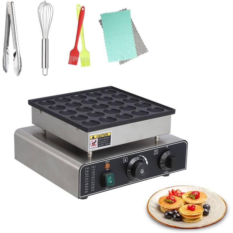 Commercial Electric Mini Muffin Maker, Pancakes Maker Machine - Round 1.8inch/4.5cm + heart 1.6"x1.6"x0.4"