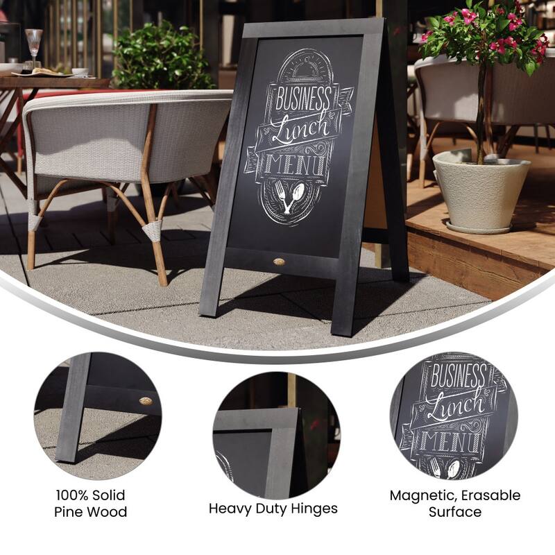 Wood A-Frame Magnetic Chalkboard Set-Markers, Stencils, and Magnets