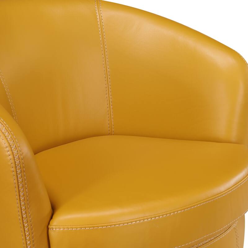 Ellis 31" Leather Swivel Chair - 360-Degree Swivel