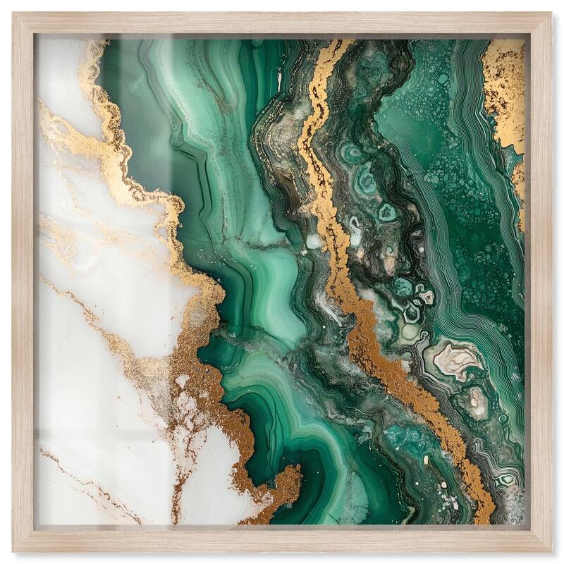 Malachite Majesty Shadowbox by Art Remedy - Natural - 12" x 12"