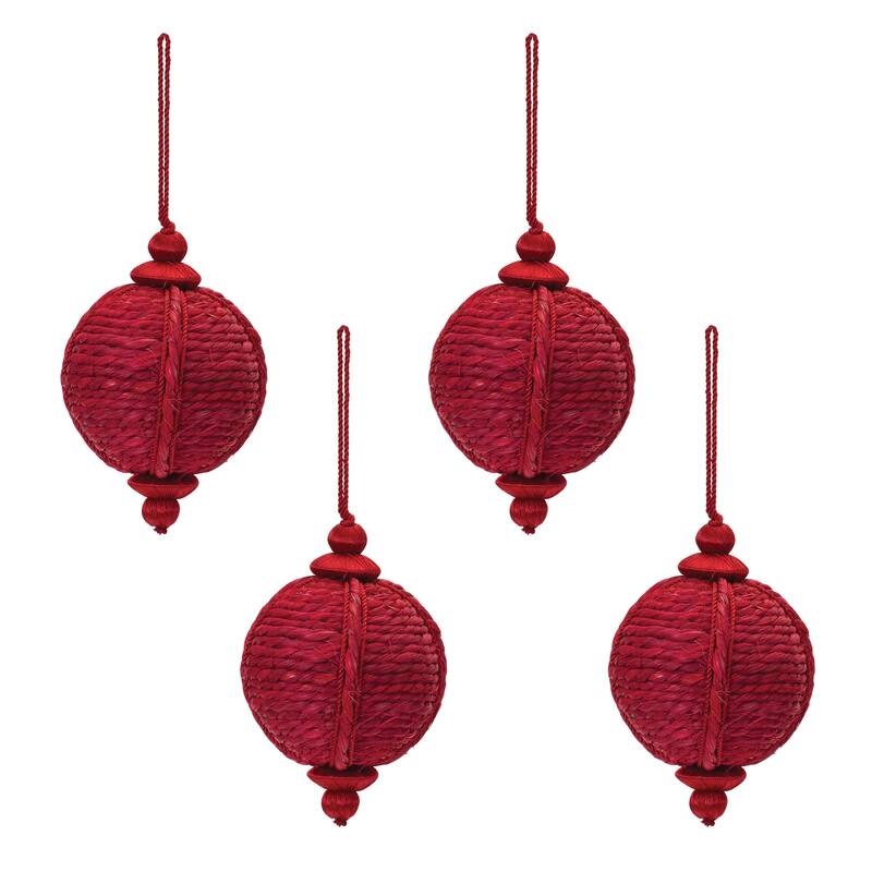 Jute Onion Ornament (Set of 4) - 4 x 4 x 6