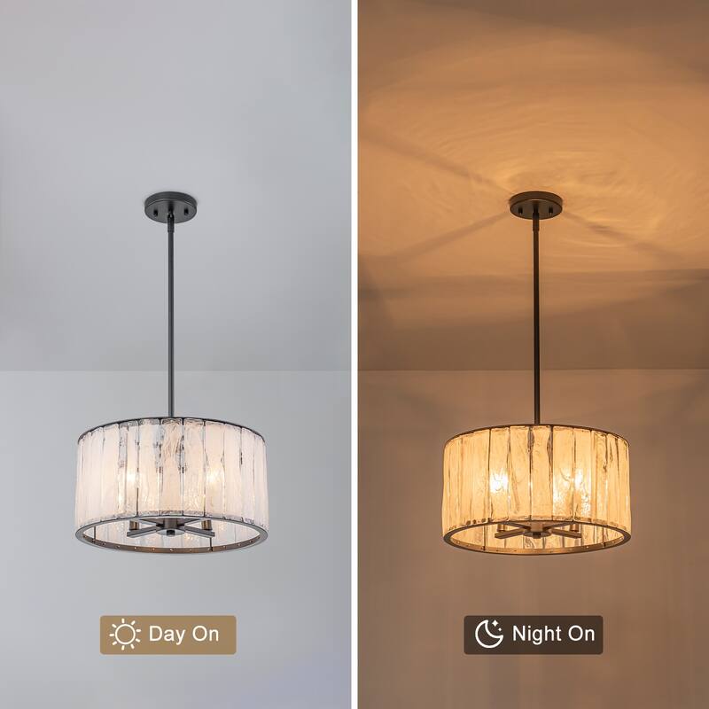 Cloudy White Glass Black Pendant Lighting Modern for Kitchen Island