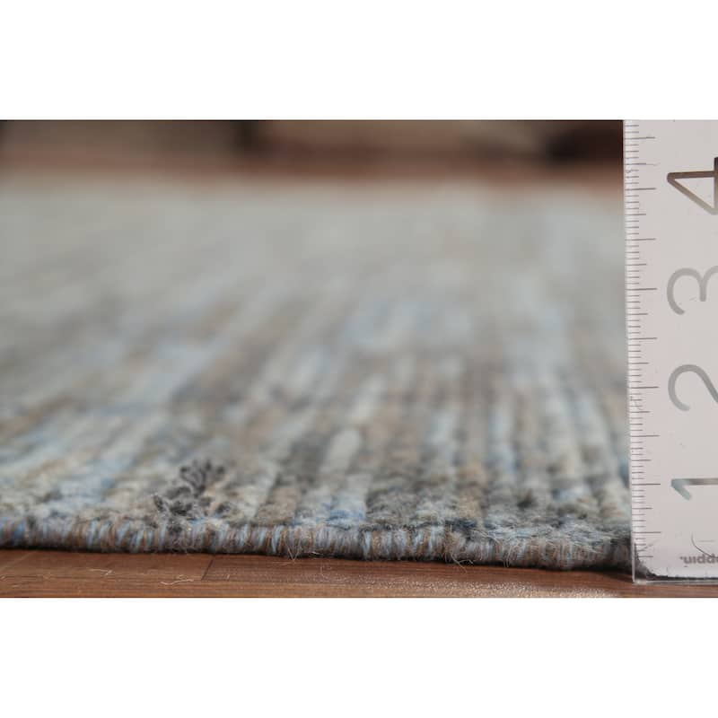 All-Over Trellis Striped Moroccan Area Rug Handmade Wool Carpet - 8'3"x 11'4"