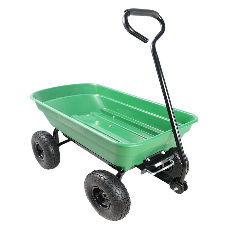Heavy Duty Dump Truck Tool for Gardening and Outdoor Use - High Load Capacity, Wear-Resistant Tires, Easy Operation - Metal