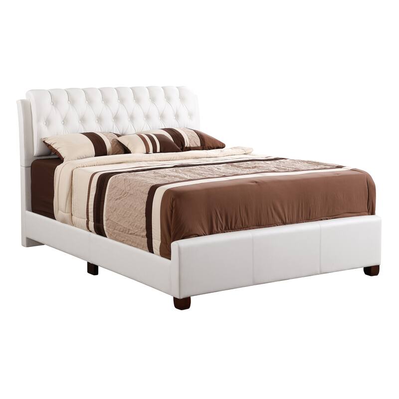 Elegant Contemporary Full Bed in White with Storage Space